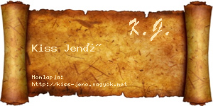 Kiss Jenő névjegykártya