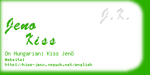 jeno kiss business card