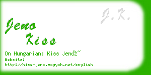 jeno kiss business card